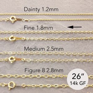 26" Delicate Gold Necklace, 14k gold filled, fine chain, thin (z 435-1gf-sp)
